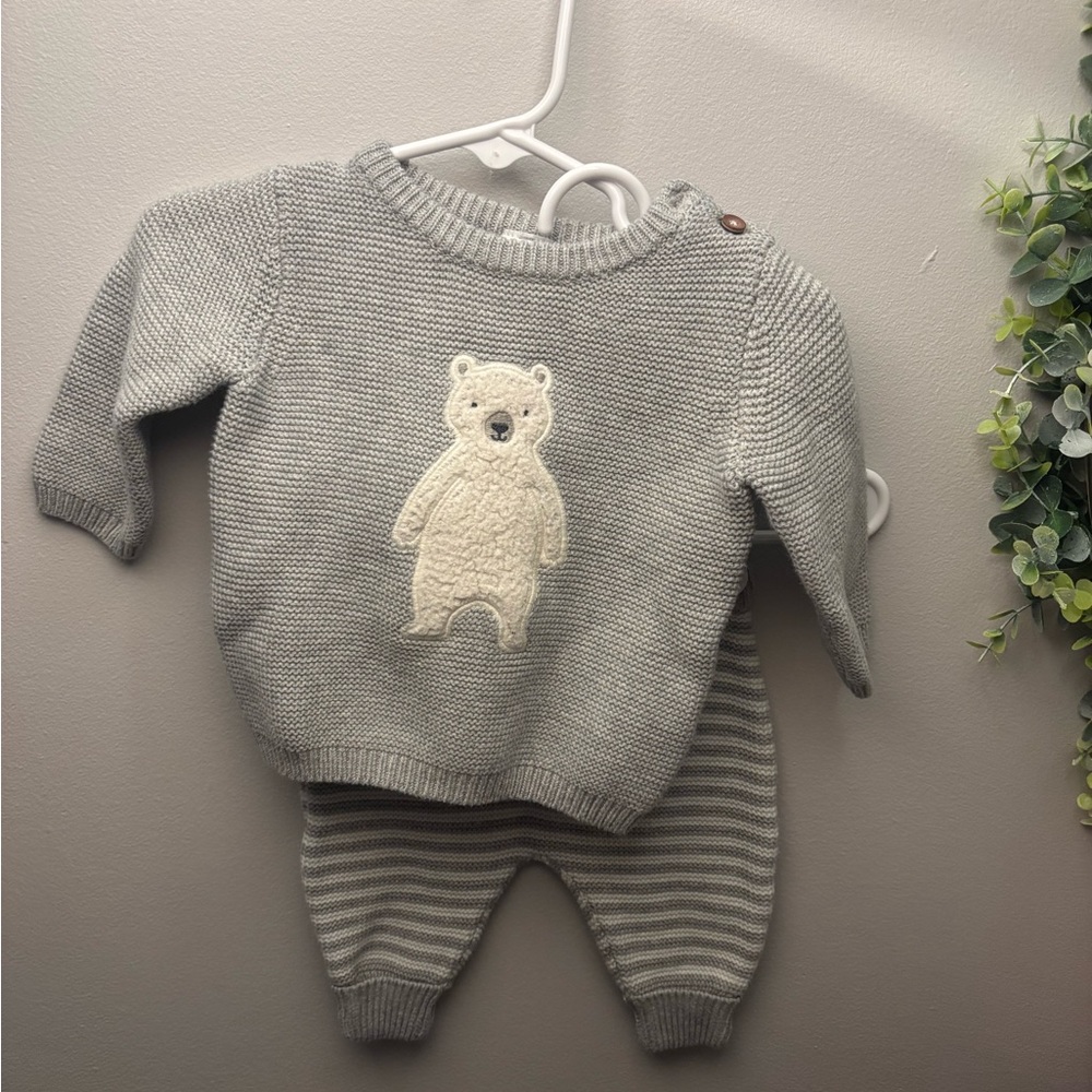 Carter's Gray Knit Baby Sweater